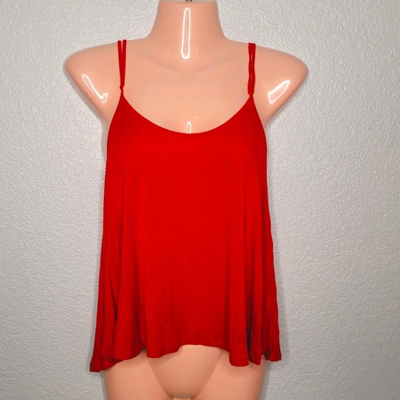 Red Flowy Strappy Top - Picture 1 of 5